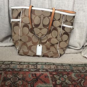 Coach Purse with white trim